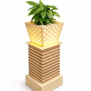 12289834-935b-405c-be5e-5fd33584945d Illuminated Square Fiberglass Planter