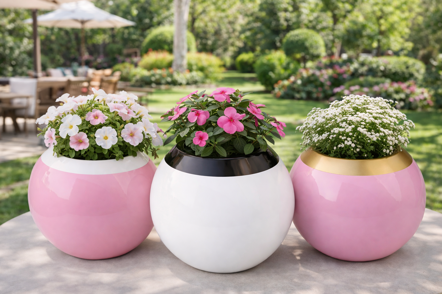 Decorative fiberglass planters